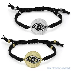 Bracciale Malocchio Portafortuna Greco Turco Nazar Hamsa Judaica Cabala Macramè - Foto 1 di 3