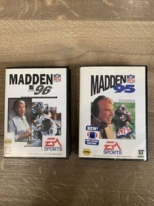 Sega Genesis  Madden  95  & 96 Game Bundle with case manual and team profiles - Picture 1 of 10