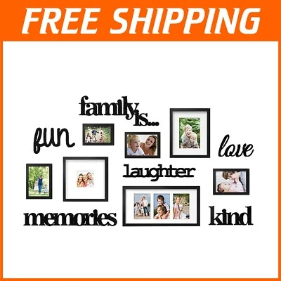 Stylish 7 Photo Collage Frame Set with Easy Wall Mount - Grandparents Day - Image 1 of 4