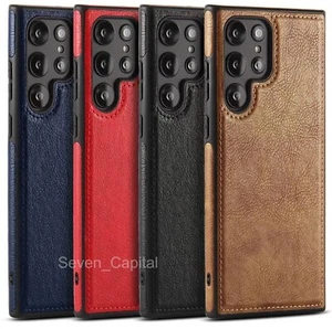 Coque en cuir fine antichoc pour Samsung Galaxy S25 S24 S23 S22 Plus Ultra Cover - Photo 1 sur 14