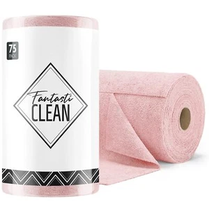 Microfiber Cleaning Cloth Roll 75 Pack Tear Away Microfiber Towels 12" X 12" Reu - Picture 1 of 8