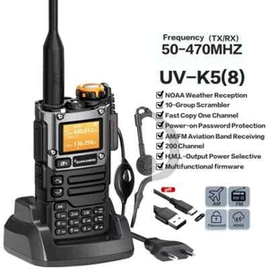 UV-K6 Walkie Talkie 5W Air Band Radio UHF VHF DTMF FM Scrambler NOAA Wireless US - Zdjęcie 1 z 28