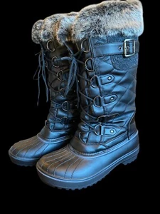 Dream Pairs Knee High Winter Boots Faux Fur Lined Lace Up Zippered Womens Size 8 - Bild 1 von 14
