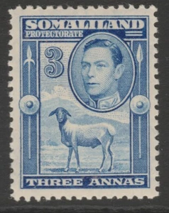 British Somaliland MINT GVI 1938 3a bright blue sg96 - Picture 1 of 2