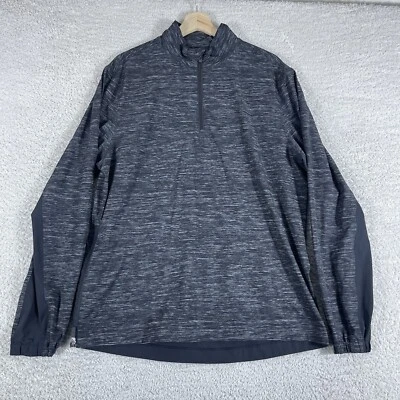 Pullover Lululemon 1/4 Cremallera Para Hombre Grande Gris Jaspeado Negro Rendimiento Chaqueta Viento Foto 1 de 4