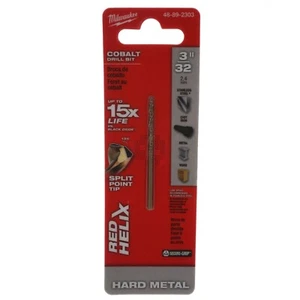 Milwaukee 48-89-2303 RED HELIX™ Hard Metal Cobalt Drill Bit, 3/32", 135° Split - Picture 1 of 14