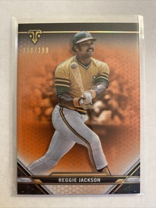 2021 Topps Triple Threads Reggie Jackson Orange Amber # /199 Oakland Athletics