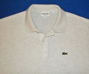 Mens LACOSTE CLASSIC Oatmeal Polo Golf Shirt size FR 5 US L NICE