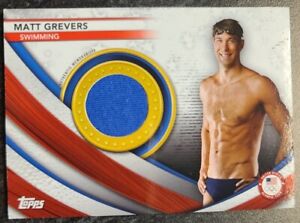 Matt Grevers 2020 Topps Team USA US Olympics Memorabilia Relic Swimming - Blue