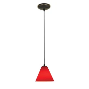 Access Lighting Martini Glass Pendant, Cord, Bronze/Red - 28004-1C-ORB-RED - Picture 1 of 1
