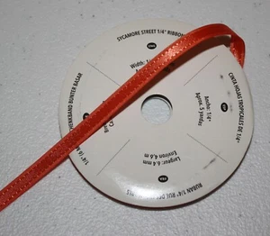 Stampin Up Retired TANGERINE TANGO Sycamore Street RIBBON 4.5 yards 1/4" Orange - Picture 1 of 2