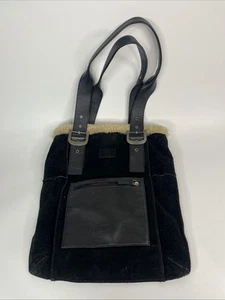 Ugg Australia Suede Leather Shearling Sherpa Bag Handbag Purse - Picture 1 of 10