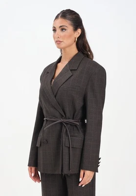 VICOLO Giacche e Gilet Donna Marrone  Giacca over con fondo a taglio vivo Autunn - Immagine 1 di 4