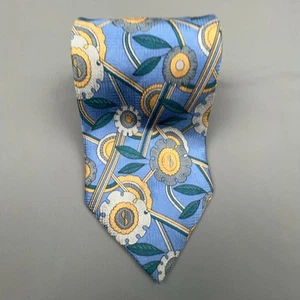 Geoffrey Beene Tie | Blue Floral Silk Necktie | Handmade Italy | Vintage - Picture 1 of 3