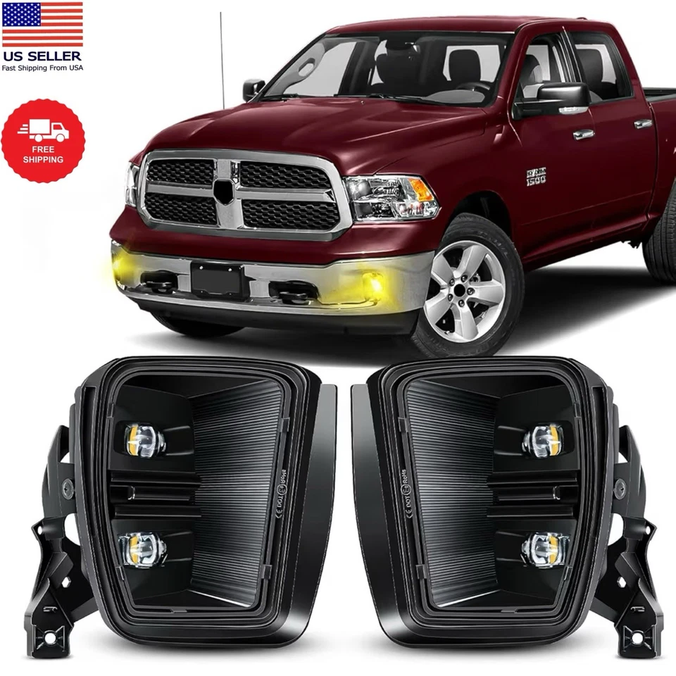 Led Fog Lights for 2013-2018 Ram 1500 & 2019-2021 RAM 1500 Classic Pickup (No... - Image 1 of 4