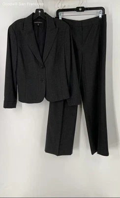 Lafayette 148 NY Women's Pant Suit Set Size 8 Single Breasted Charcoal Gray - Image 1 of 4