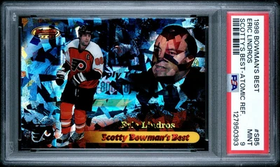 1998 Bowman's Best Eric Lindros Scotty's Best Atomic Refractor /50 PSA 9 Mint - Image 1 of 2