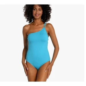 NEU LaBlanca La Blanca Badeanzug 1 Schulter Schnürung blau Größe 6 neu mit Etikett Bauchkontrolle - Bild 1 von 6