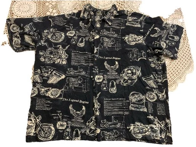 Camisa vintage Harley Davidson Tori Richards AOP abotonada talla 3XL 100 % viscosa Foto 1 de 4