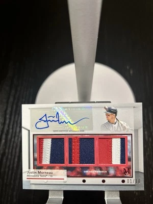 Topps ‘24 Justin Morneau Auto + Relic /10 (#1!) Ruby Insert Color Match 3-color! - Image 1 of 3