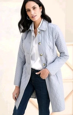 NWT CHICO'S QUILTED ELONGATED COAT JACKET SIZE 3 US 14 16 GRAY MIST $159 - Image 1 of 4