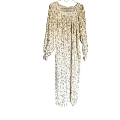 De Colección Vestido Camisón Floral Pradera Ditsy Talla L Volantes Cuello Encaje Cottagecore Foto 1 de 4