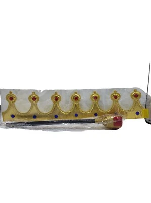 Heyu-Lotus 3 Pezzi Costume da Re - Costume per Uomo e Donna Carnevale - Immagine 1 di 2