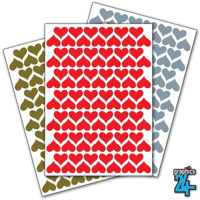 182 x 20mm Hearts Self Adhesive Small Vinyl Stickers Peel & Stick Craft Crafting - Image 1 of 2