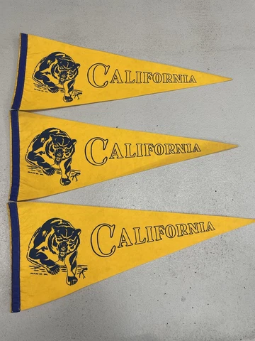 3 VINTAGE CALIFORNIA GOLDEN BEARS UNIVERSITY PENNANTS Cover
