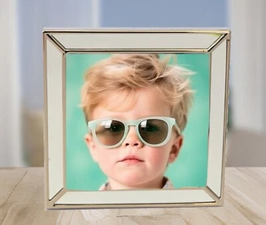 Silver Metal 3 x 3 in (9 x9cm) Small Square Photo Frame Modern - Picture 1 of 4