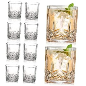 Crystal Whiskey Glasses Set of 8(Buy 6, get 2 Free), 11 OZ Old Fashioned - Picture 1 of 7
