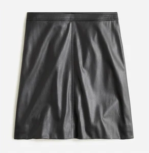 J.Crew black faux leather a-line skirt size 6 - Picture 1 of 10