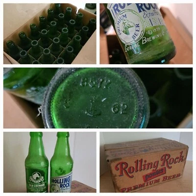 Rolling Rock Ponies Estuche de 24 BOTELLAS DE BAR DE CERVEZA Vacías Caja Original Vintage Foto 1 de 4