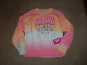 NEW, GIRL'S JUSTICE SWEATSHIRT, KINDNESS COSTS NOTHING, SIZE SMALL 7/8 - Picture 1 of 3