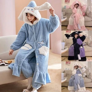 Kawaii PomPomPuri Cinnamoroll Melody Kuromi Flannel Nightdress Pajama Pants Set - Picture 1 of 25