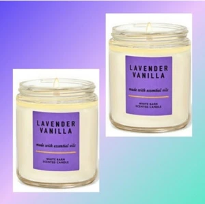 💜 2 LAVENDER VANILLA "SLEEP" AROMATHERAPY SINGLE WICK CANDLES - Picture 1 of 1