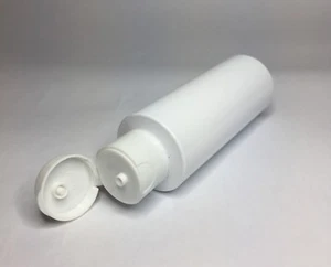 250ml PET Plastic White Cylindrical Bottles & White Flip Top Cap ANY AMOUNT - Bild 1 von 3