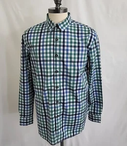 Great Northwest Mens Blue White green check long sleeve shirt  Size large NWT - Picture 1 of 9