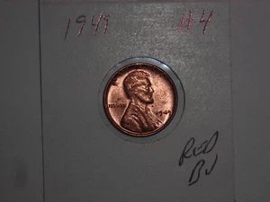 wheat penny 1949 RED CH BU 1949-P LOT #4 LINCOLN CENT CH UNC RED LUSTER - Picture 1 of 3