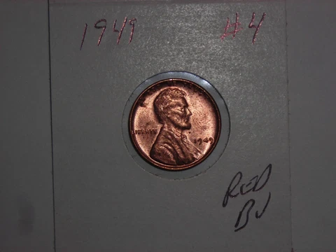 wheat penny 1949 RED CH BU 1949-P LOT #4 LINCOLN CENT CH UNC RED LUSTER Cover