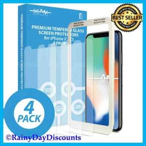 Screen Protector for iPhone X, iPhone XS, iPhone 11 Pro By Beam Electronics 4PK - Picture 1 of 11
