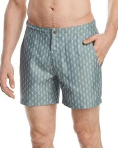 The Men's Store Safari Striped Shorts Green L - Picture 1 of 7