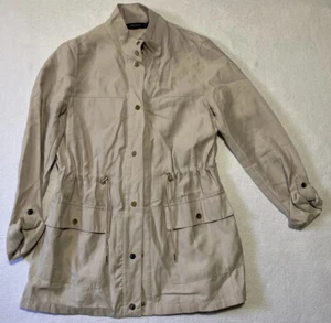 Zara Womens Size S Windbreaker Jacket Lightweight Travel Tan/ 28-20 - Picture 1 of 7