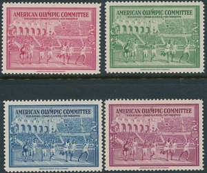 Stamp Label US 1940 WWII War American Committee Olympic Helsinki Finland Set MNH - Picture 1 of 7