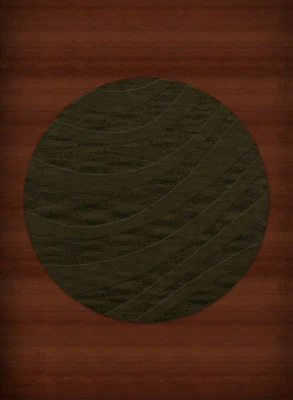 Green Transitional Hand Hooked Swirls Stripes Lines Area Rug Abstract DV12 - Image 1 of 2