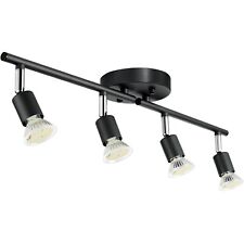 4-Light LED Track Lighting Kit, Ceiling Spot Light, Included 4 GU10 3000K Bulbs