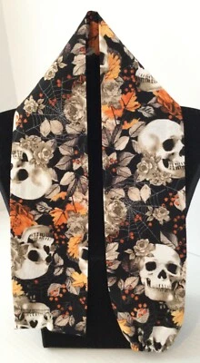 Halloween Skull Print MD RN EMT LPN Stethoscope Cover Uniform Accessory - Image 1 of 4