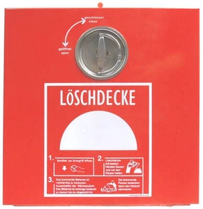 Löschdeckenbehälter inkl. Löschdecke 160x180cm extra Dick Löschdecke Kasten Box - Bild 1 von 3