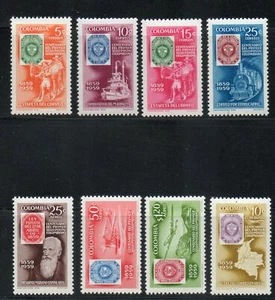Colombia 1959 100° francobollo serie cpl nuova integra MNH + extra rapido N3954 - Bild 1 von 1