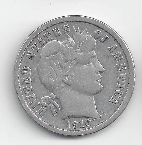 1910 Barber Dime VF or Better BN 253 Cover